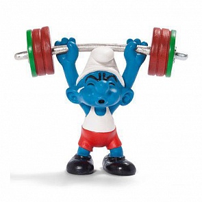 Фигурка из серии Смурфики – Гном Штангист (Schleich, 20737k)